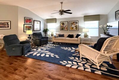 Gardenia model, Living room, looks complete and highlights the art work