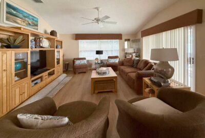 a rental property with a new floor, Interior Design - in the Villages of Florida.