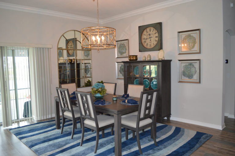 Dining room with Turquoise Accents