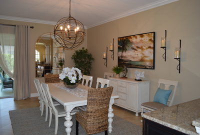 Warm and Inviting Dining Area with spectacular lighting