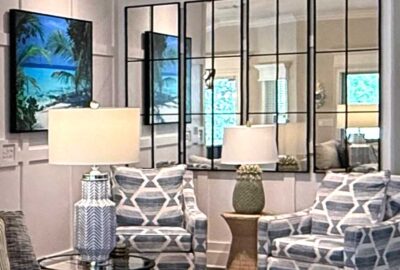 Loft Mirrors reflecting light and a view, Interior Design - by Ruth Dyer.