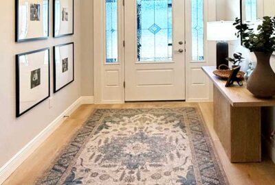 Warm minimalistic Zinnia foyer, Home Décor by Ruth Dyer - in the Villages of Florida.