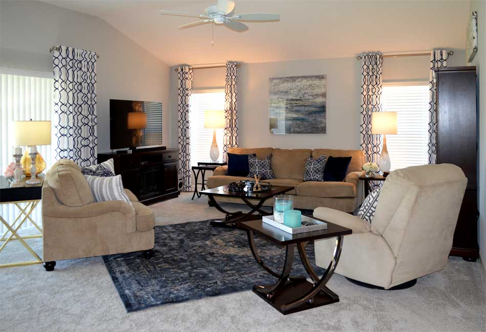 Begonia model, After is open, light, bright and airy, Interior Design - in the Villages of Florida.