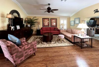 Before, Room was very Energetic and a bit Dated, living room of a Gardenia model, Interior Design - in the Villages of Florida.