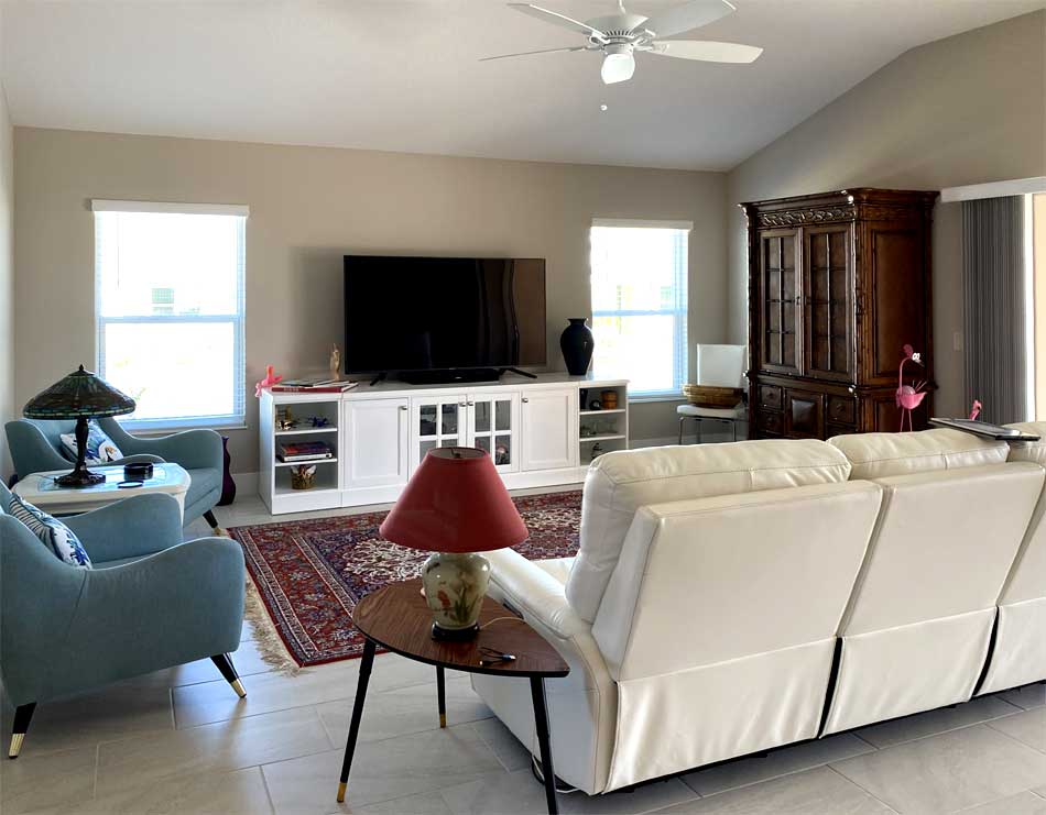 Before of the Begonia living room - Home Décor by Ruth Dyer - in the Villages of Florida.