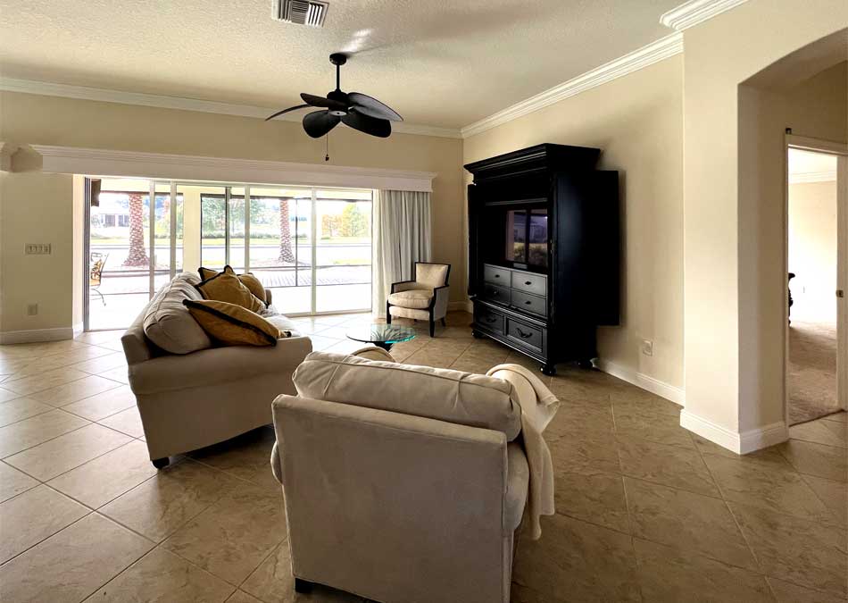 Before Image, Lantana model, Living Room, Interior Design - in the Villages of Florida.