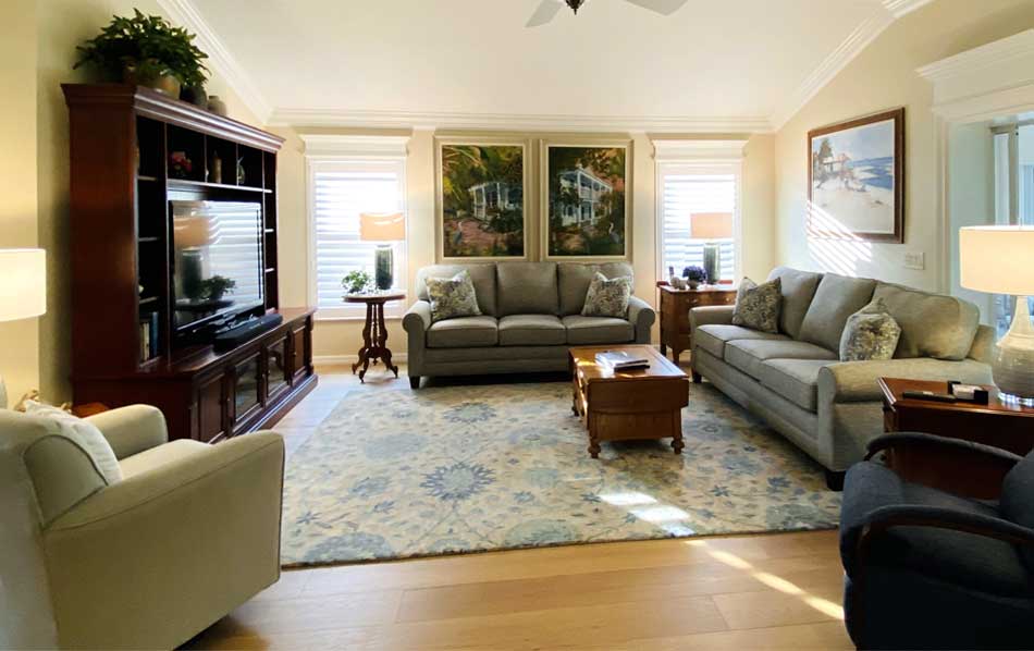 After Image of Gardenia model Living room - in the Villages of Florida.