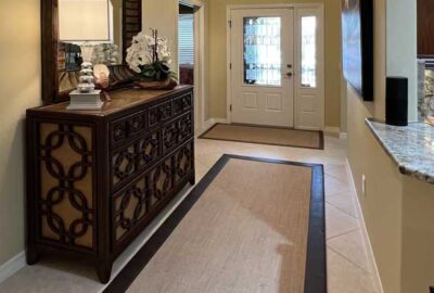 Begonia foyer looks rich and inviting in a timeless way, Home Décor by Ruth Dyer - in the Villages of Florida.