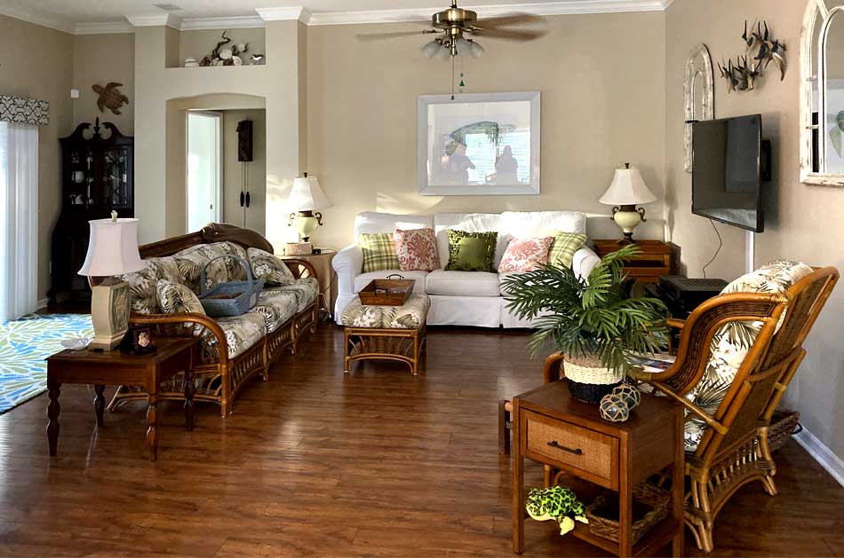 Before of the living room - Interior Design - in the Villages of Florida.