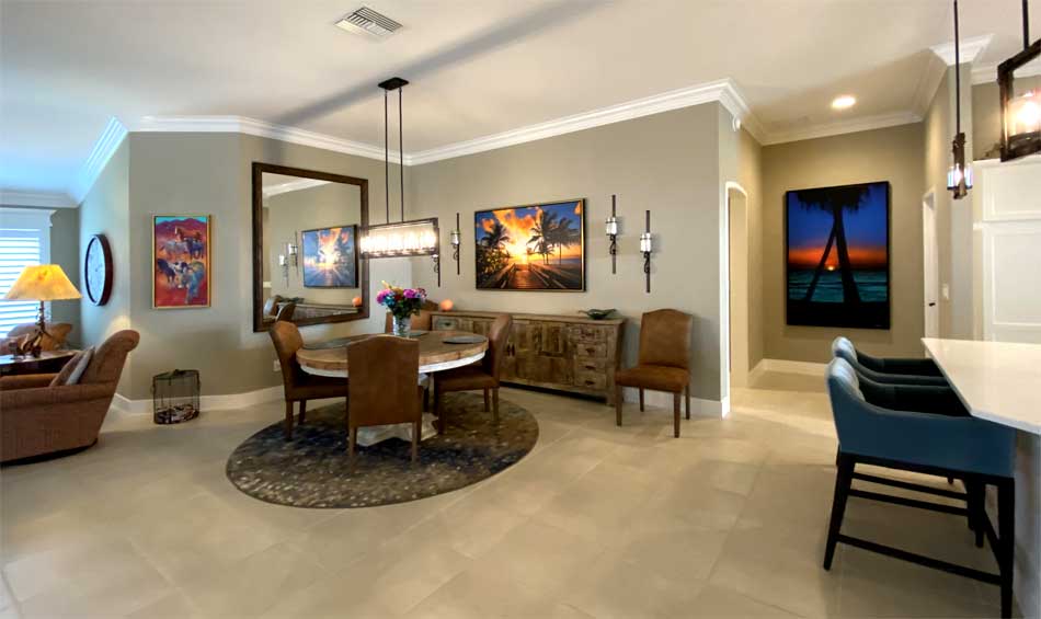 Dining room of the Expanded Gardenia - Interior Design - in the Villages of Florida.