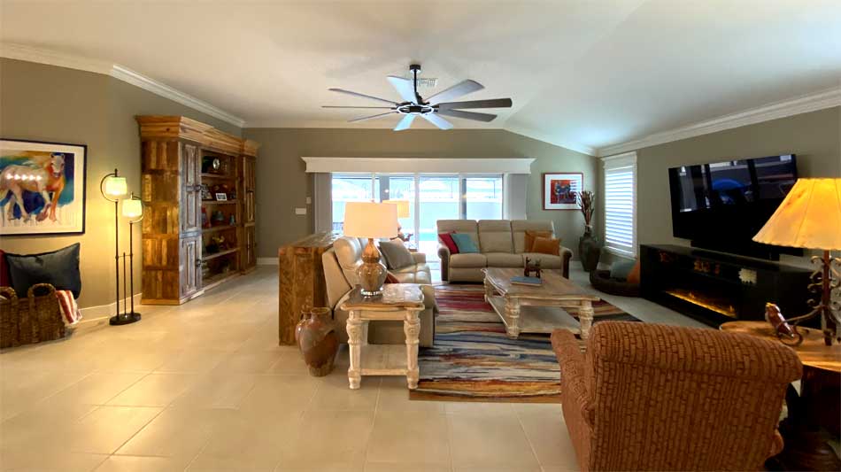 Living room of the Expanded Gardenia - Interior Design - in the Villages of Florida.