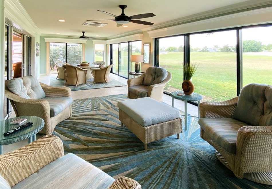The lanai is comfortable and usable all year long - Interior Design - in the Villages of Florida.