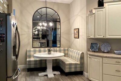 The eat-in kitchen with the banquette - Interior Design - in the Villages of Florida.