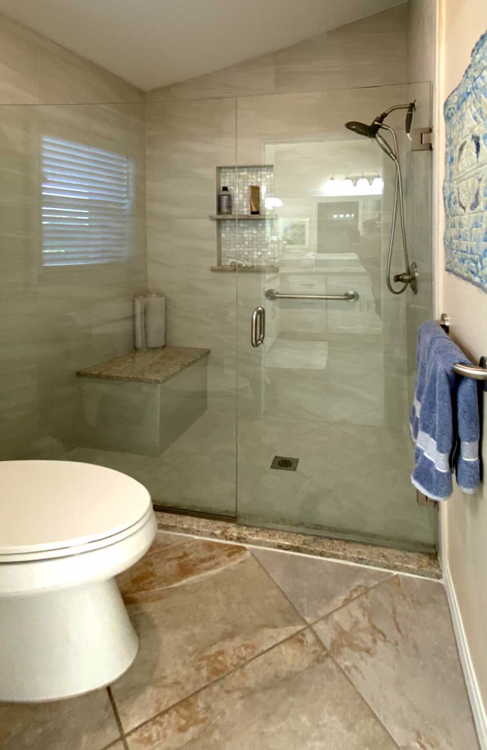 New shower stall looks so tall - Home Décor by Ruth Dyer - in the Villages of Florida.