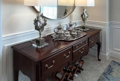 The buffet after and décor - Home Décor by Ruth Dyer - in the Villages of Florida.