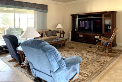 Before, living room, Sanibel Model, dated and ready for change - Interior Design - in the Villages of Florida.