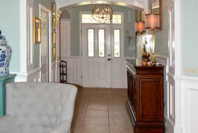 Foyer of the Bridgeport Model wrapped in molding - Interior Design - in the Villages of Florida.
