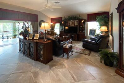 Before Image, a bit Heavy and Dark. living room, Gardenia Model, in the Villages of Florida.