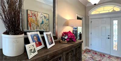 Foyer in close up, Home Décor by Ruth Dyer - in the Villages of Florida.