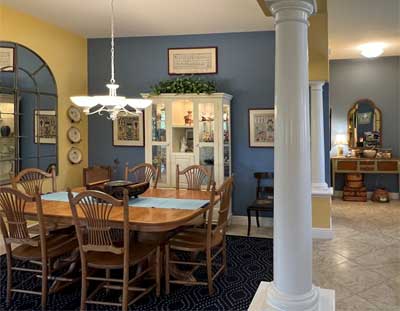 Refreshed, Balanced and Personal, dining room of the Gardenia model.