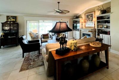 Sofa Table and the Beautiful Lamp, Home Décor by Ruth Dyer - in the Villages of Florida.