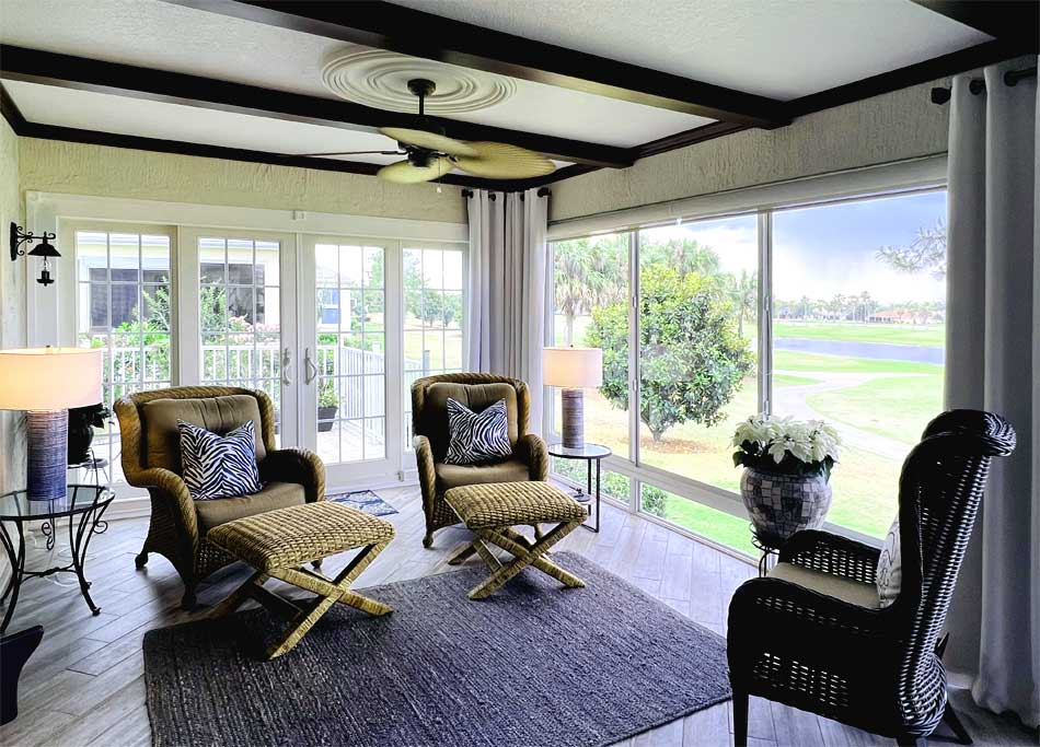 lanai, so inviting and so stylish with- Wicker, Home Décor by Ruth Dyer - in the Villages of Florida