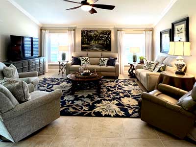 After of living room of a Gardenia model, Interior Design - Home Décor by Ruth Dyer.