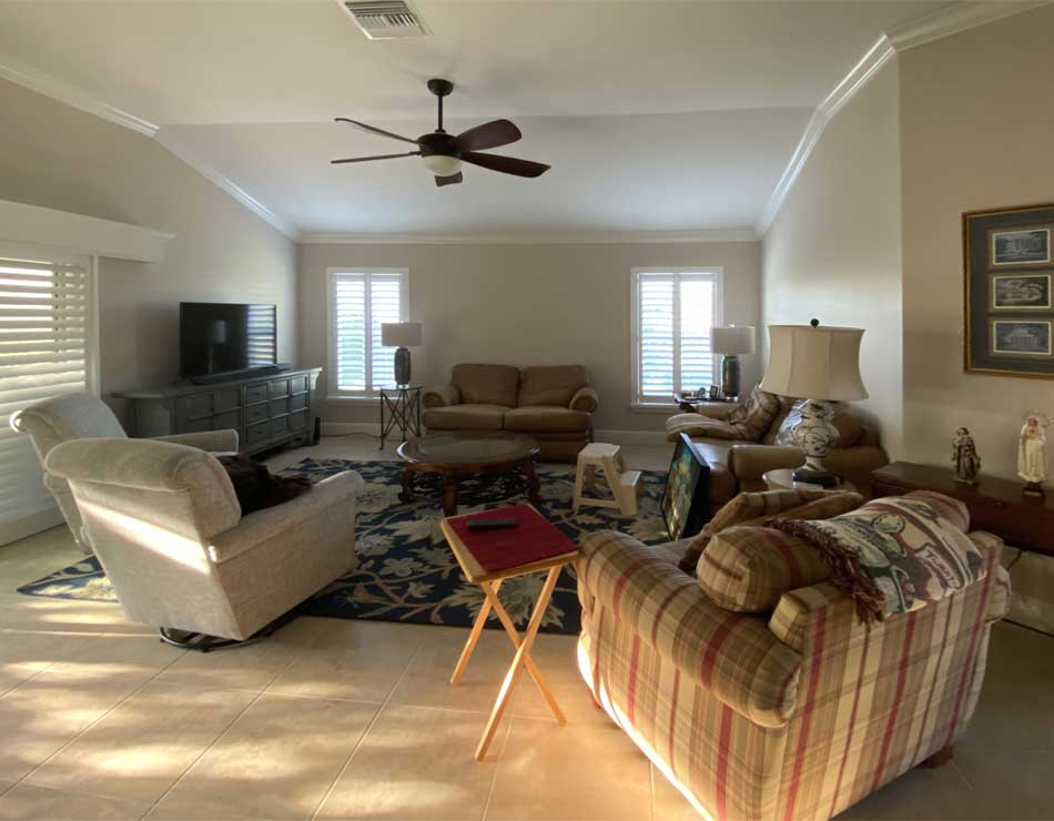 Before of Simply Southern Space, living room of a Gardenia model.