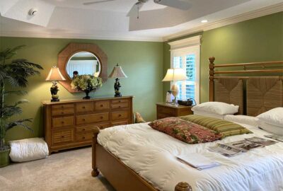 before of the Tropical room, master bedroom of a Gardenia model.