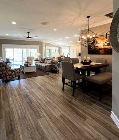 Luxury vinyl or wood, tile, Interior Design - in the Villages of Florida, Iris model.