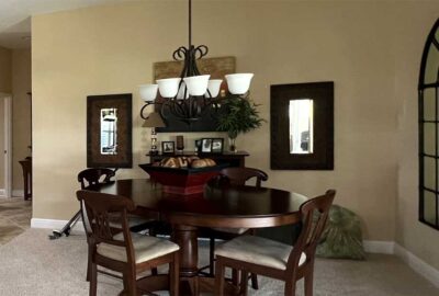 Dining-Room, dark and masculine, Interior Design - in the Villages of Florida.