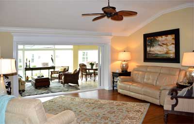 Living-Room, Alive with Light, Gardenia Model, Interior Design - in the Villages of Florida.