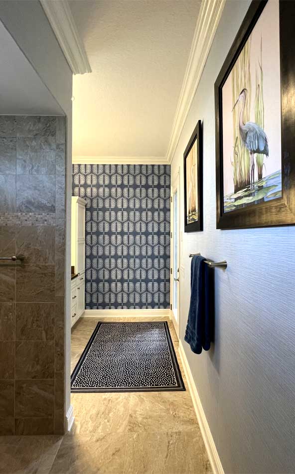 guest bath accent wall, Home Décor by Ruth Dyer - in the Villages of Florida.