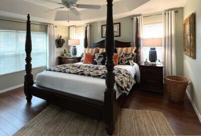 After of Master bedroom of a Mandevilla Model, Home Décor by Ruth Dyer - in the Villages of Florida.
