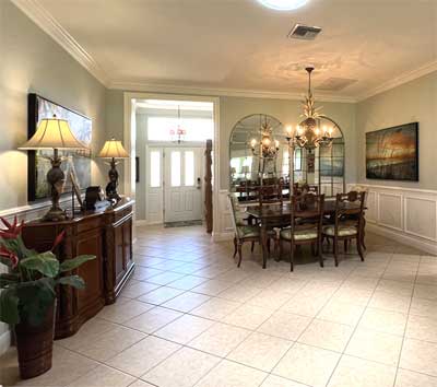 Lantana model Dining-room, bright and fresh, Interior Design - Home Décor by Ruth Dyer.