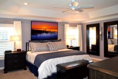 Large Art above the bed, Interior Design - Home Décor by Ruth Dyer.