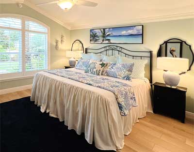 light, bright and says welcome, Interior Design - in the Villages of Florida, second guest room, Gardenia model.