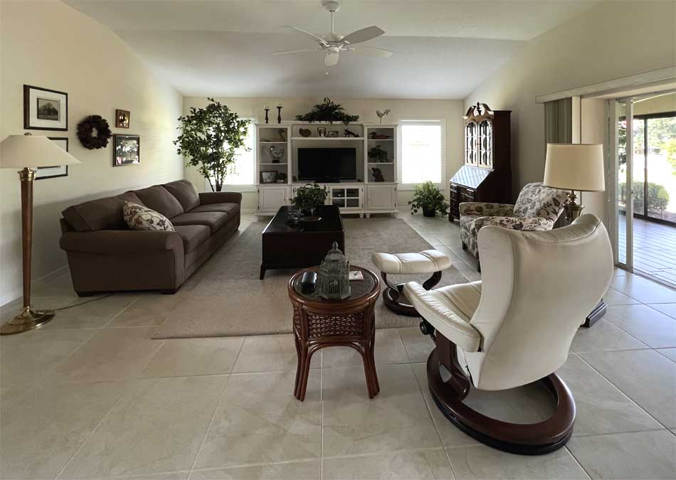 traditional room before, transitional style, living room of Gardenia model, Home Décor by Ruth Dyer - in the Villages of Florida.