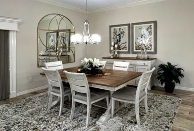 New room, column free, light and bright, Gardenia model, dining room, Interior Design - by Ruth Dyer.