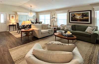 Casually Elegant and very inviting, living room and dining room of an elevated Emerald model villa, Interior Design - by Ruth Dyer.