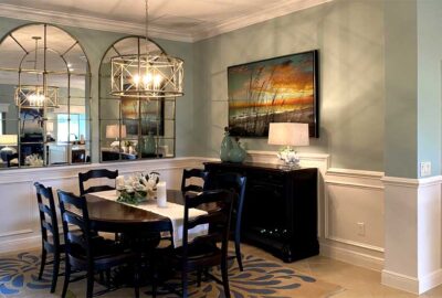 Dining room looks bright and inviting ! Dining room looks bright and inviting, Ivy model, Interior Design - in the Villages of Florida.