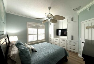 New built-in closet, Bridgeport Model, Guest room, Interior Design - in the Villages of Florida.