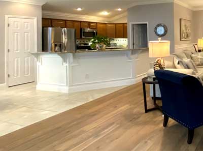 Transition is super smooth and flat, ome Décor by Ruth Dyer - in the Villages of Florida.