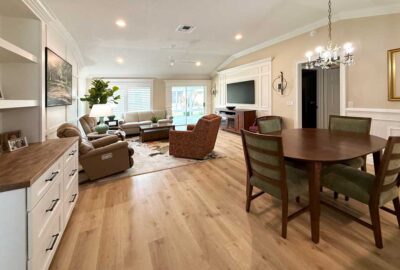 The Straight Road, After, One more shot of the room. language of architecture, living room and dining room, Jasmine model, Interior Design - in the Villages of Florida.
