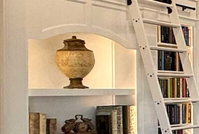 Lighting Illuminated, Bookshelf lit up by lighting in a channel. Bookshelf lit up by lighting in a channel, Interior Design - by Ruth Dyer.