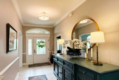 Large Mirror in a foyer, Home Décor by Ruth Dyer - in the Villages of Florida.