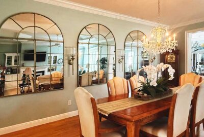 Three very large mirrors, Interior Design - in the Villages of Florida.